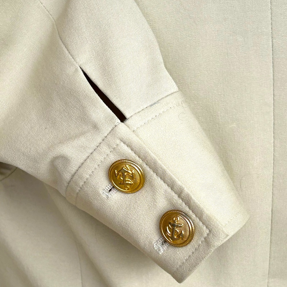 CHARTER CLUB s6 tan cropped jacket-very flattering on-looks NEW-gold buttons - Picture 5 of 5